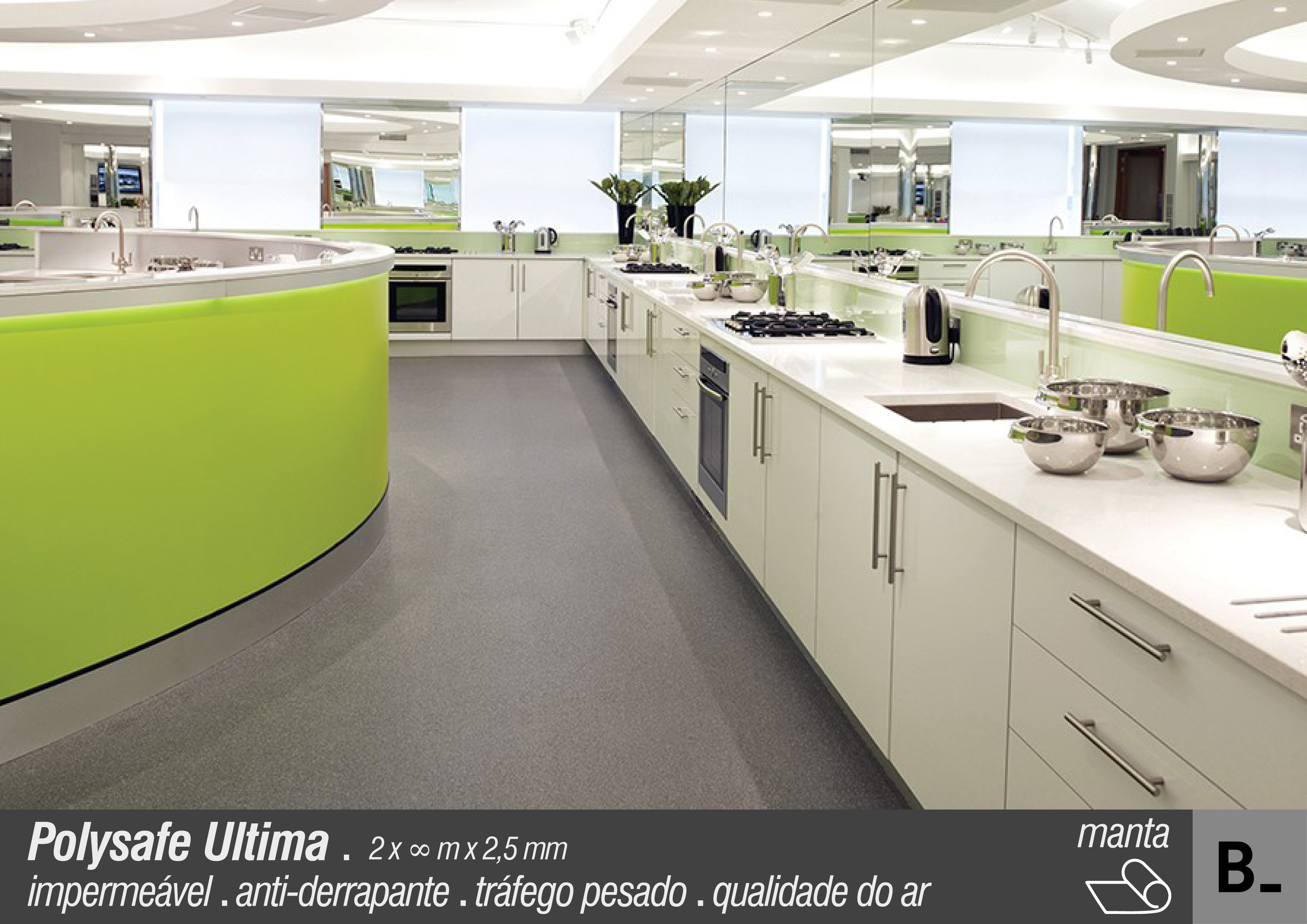 Piso de alta tecnologia e performance com propriedades antiderrapantes para áreas de tráfego pesado e com risco de contaminação com óleo e graxa. Também indicado para áreas molhadas, é ideal para cozinhas industriais e banheiros, evitando escorregões.